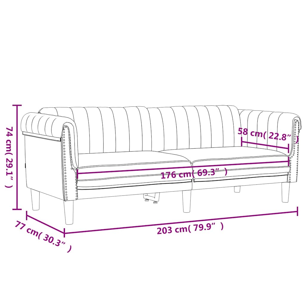 2-dijelni set sofa krem baršunasti