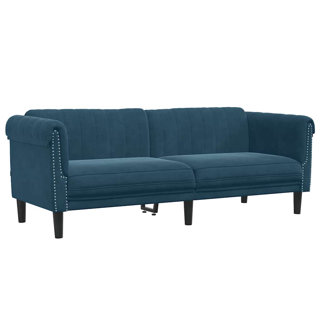 2-dijelni set sofa plavi baršunasti