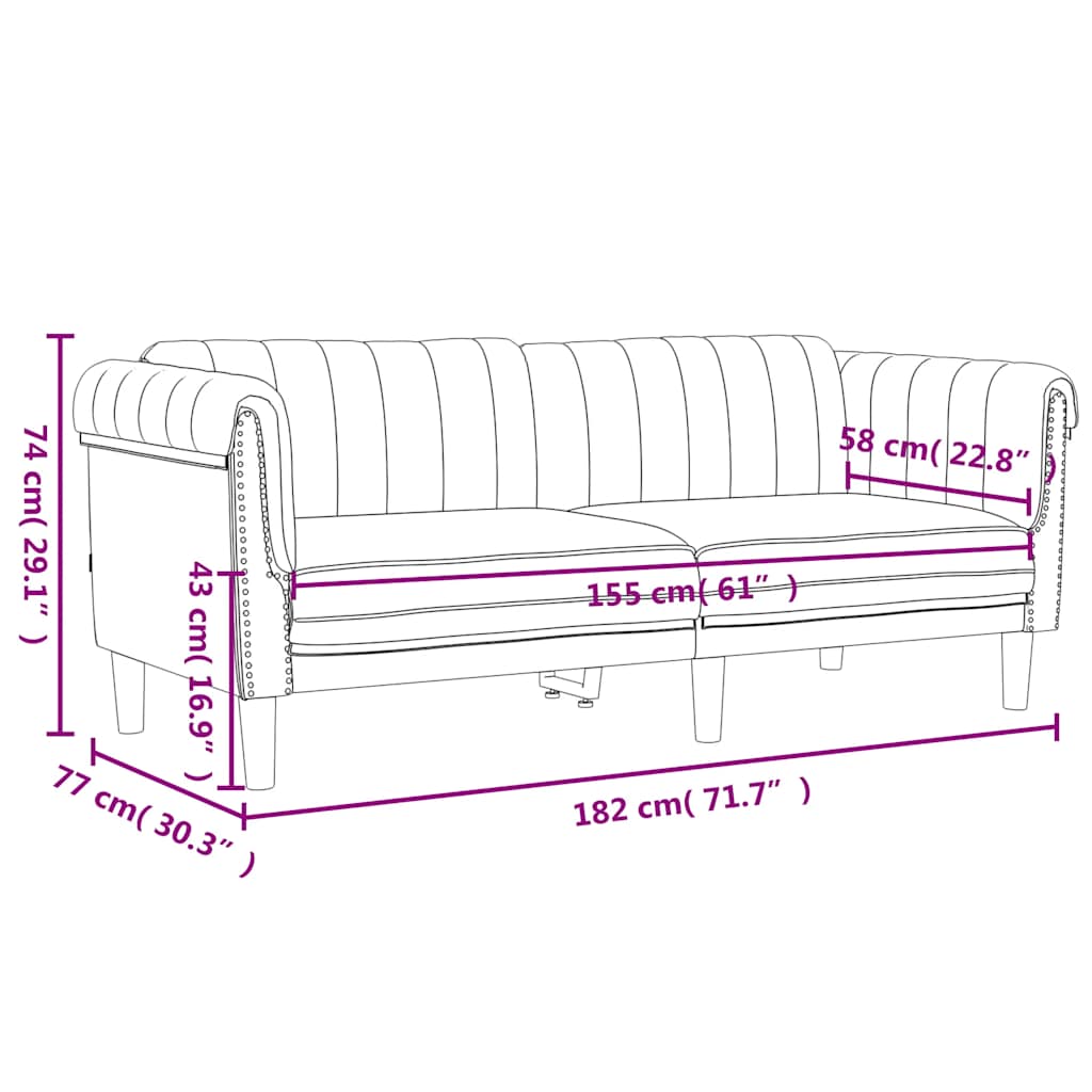 2-dijelni set sofa plavi baršunasti