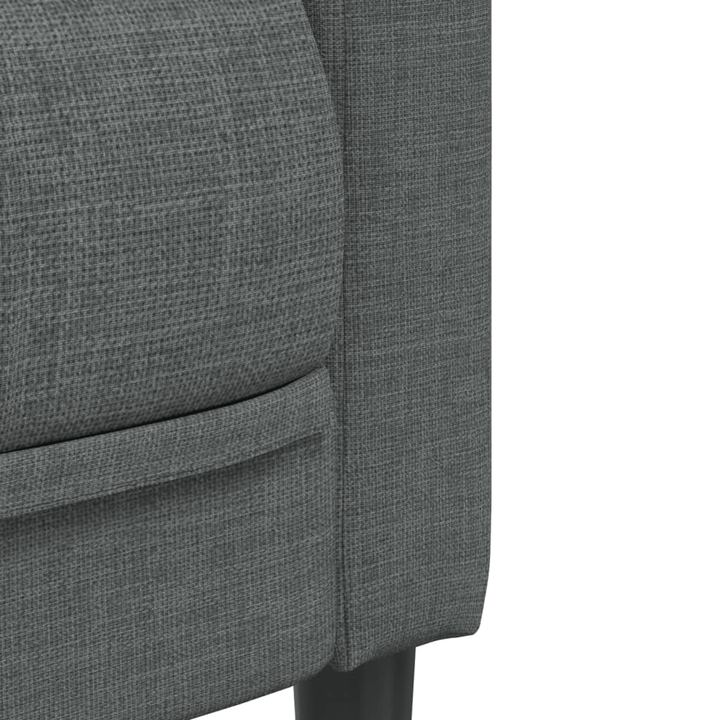 3-dijelni set sofa tamnosivi od tkanine