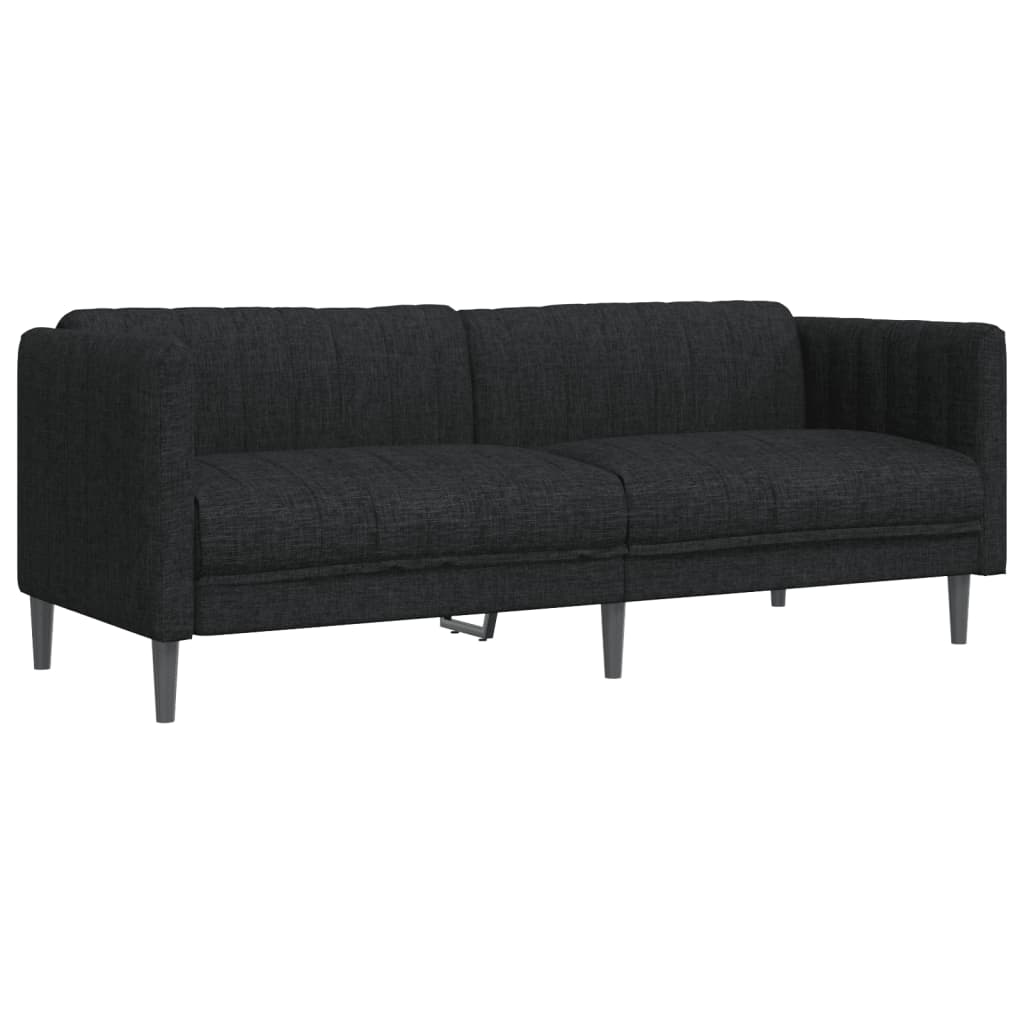 3-dijelni set sofa crni od tkanine