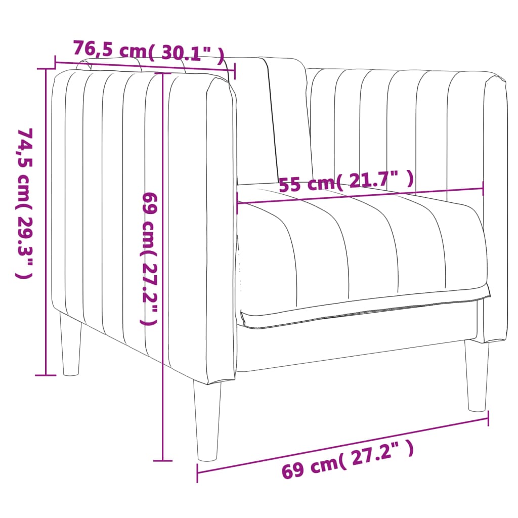 3-dijelni set sofa smeđesivi od tkanine