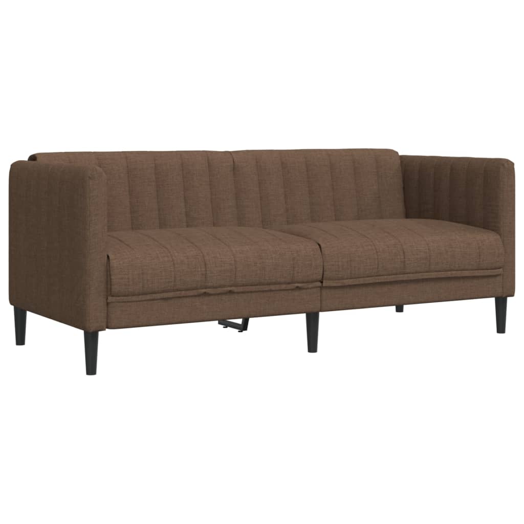 3-dijelni set sofa smeđi od tkanine