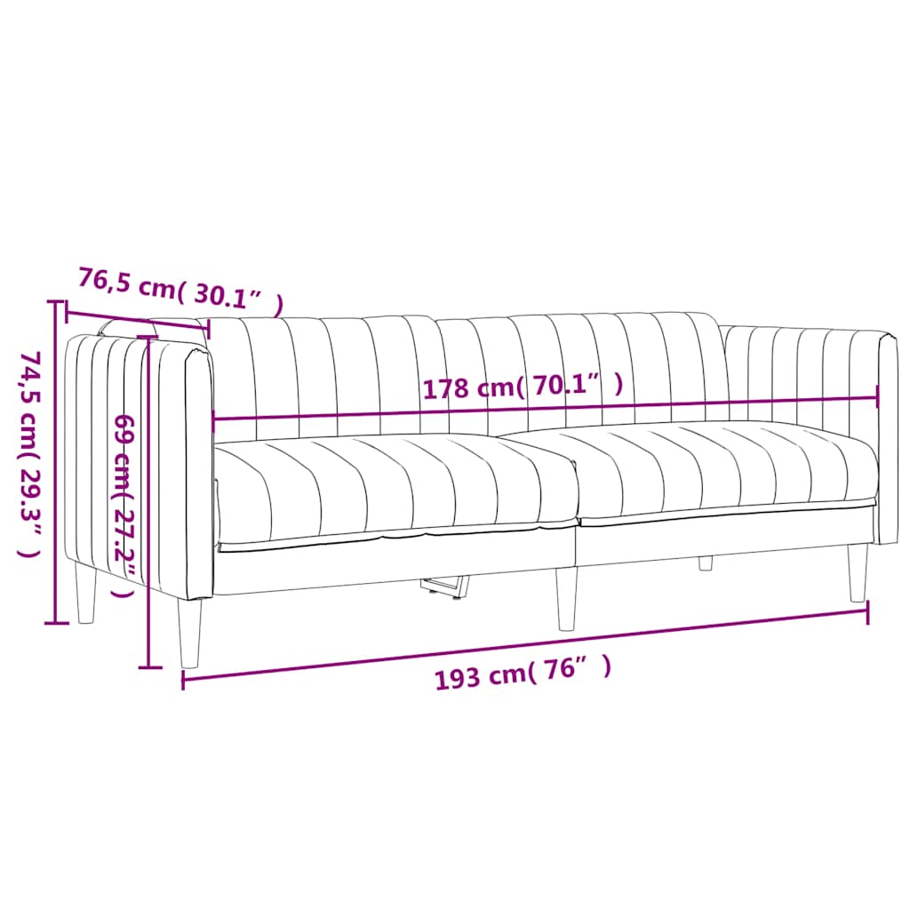 3-dijelni set sofa smeđi od tkanine