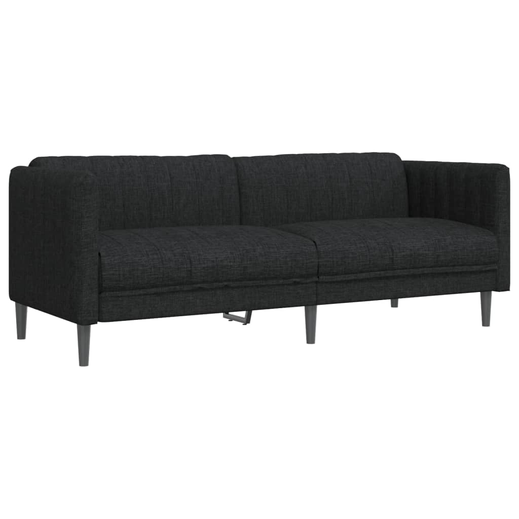 2-dijelni set sofa crni od tkanine