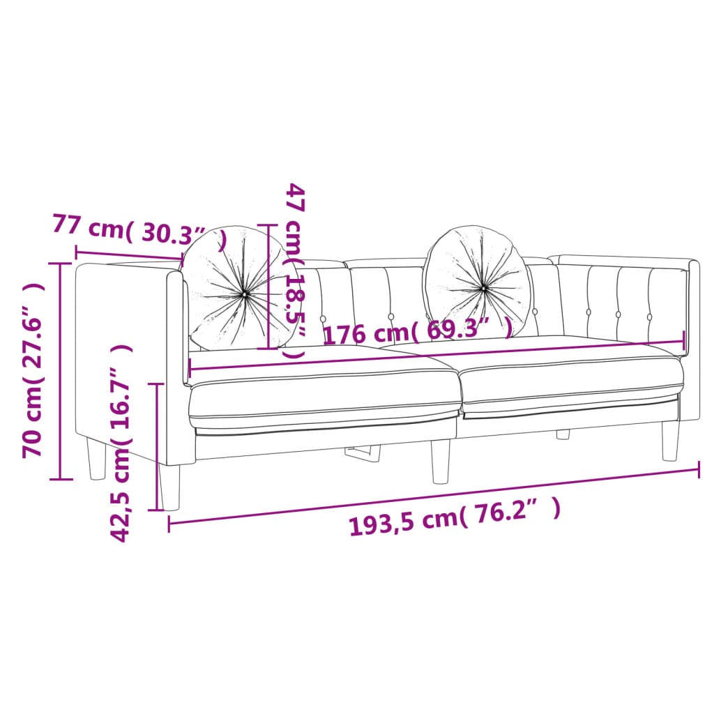 3-dijelni set sofa s jastucima svjetlosivi baršunasti