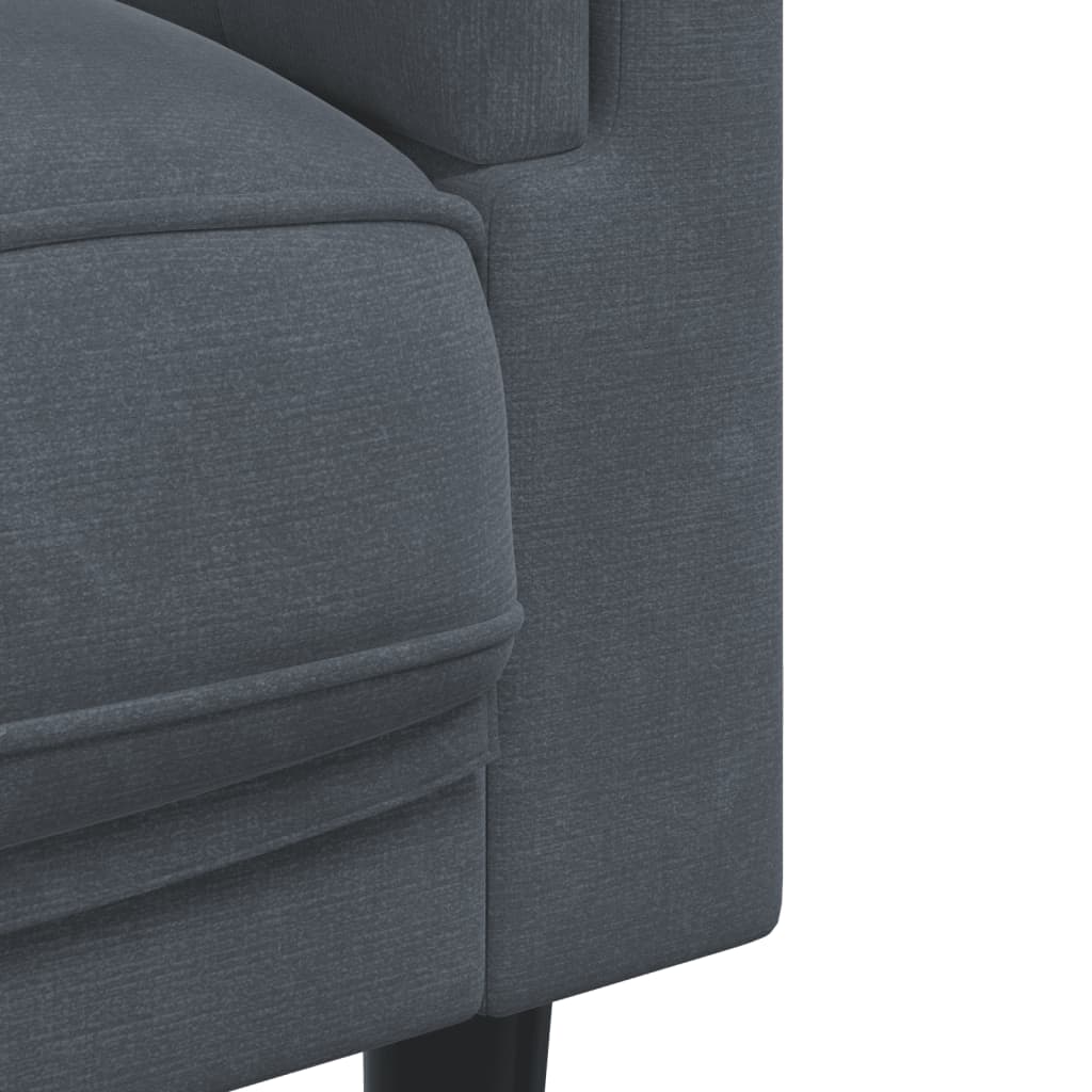 3-dijelni set sofa s jastucima tamnosivi baršunasti