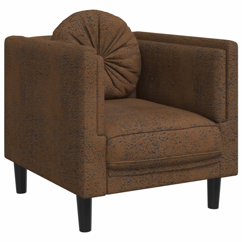 3-dijelni set sofa s jastucima smeđi baršunasti