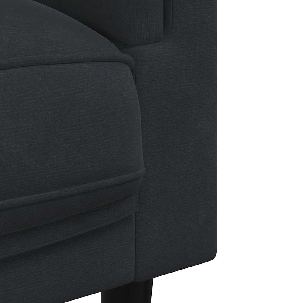 2-dijelni set sofa s jastucima crni baršunasti