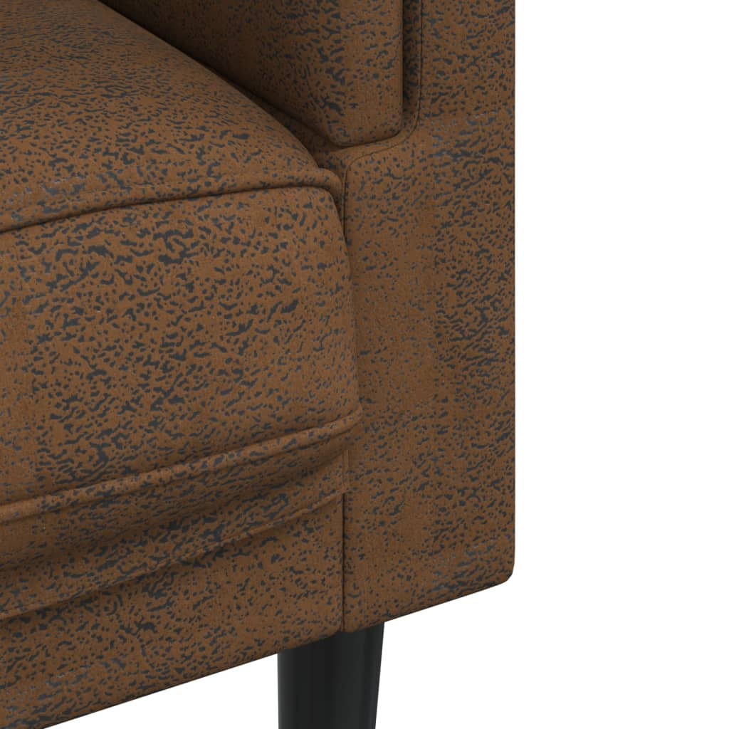 2-dijelni set sofa s jastucima smeđi baršunasti
