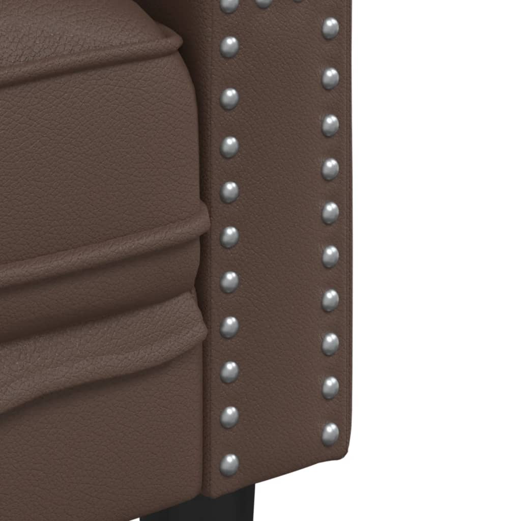 Chesterfield garnitura od 2 dijela, smeđa, umjetna koža