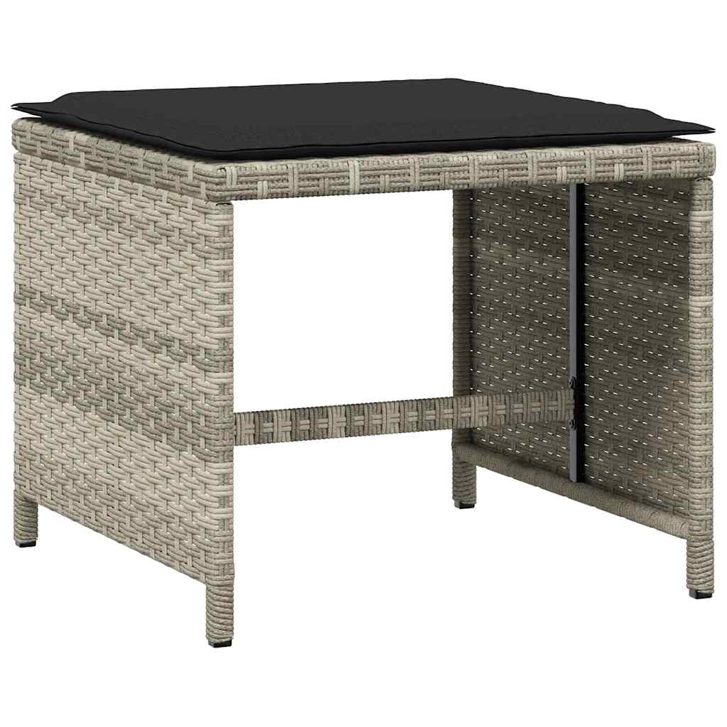 13-dijelni vrtni blagovaonski set s jastucima svijetlosivi