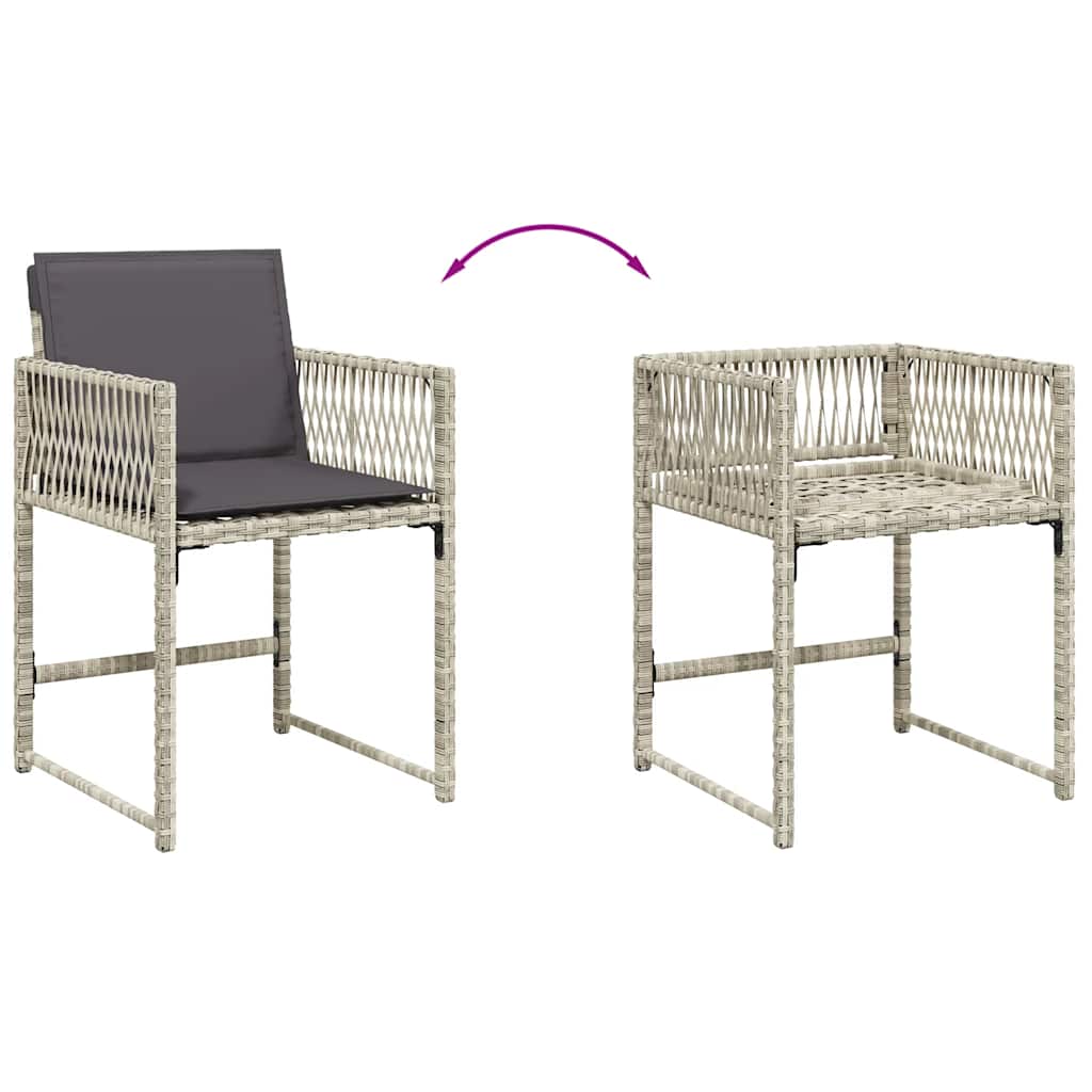 15-dijelni vrtni blagovaonski set s jastucima svijetlosivi