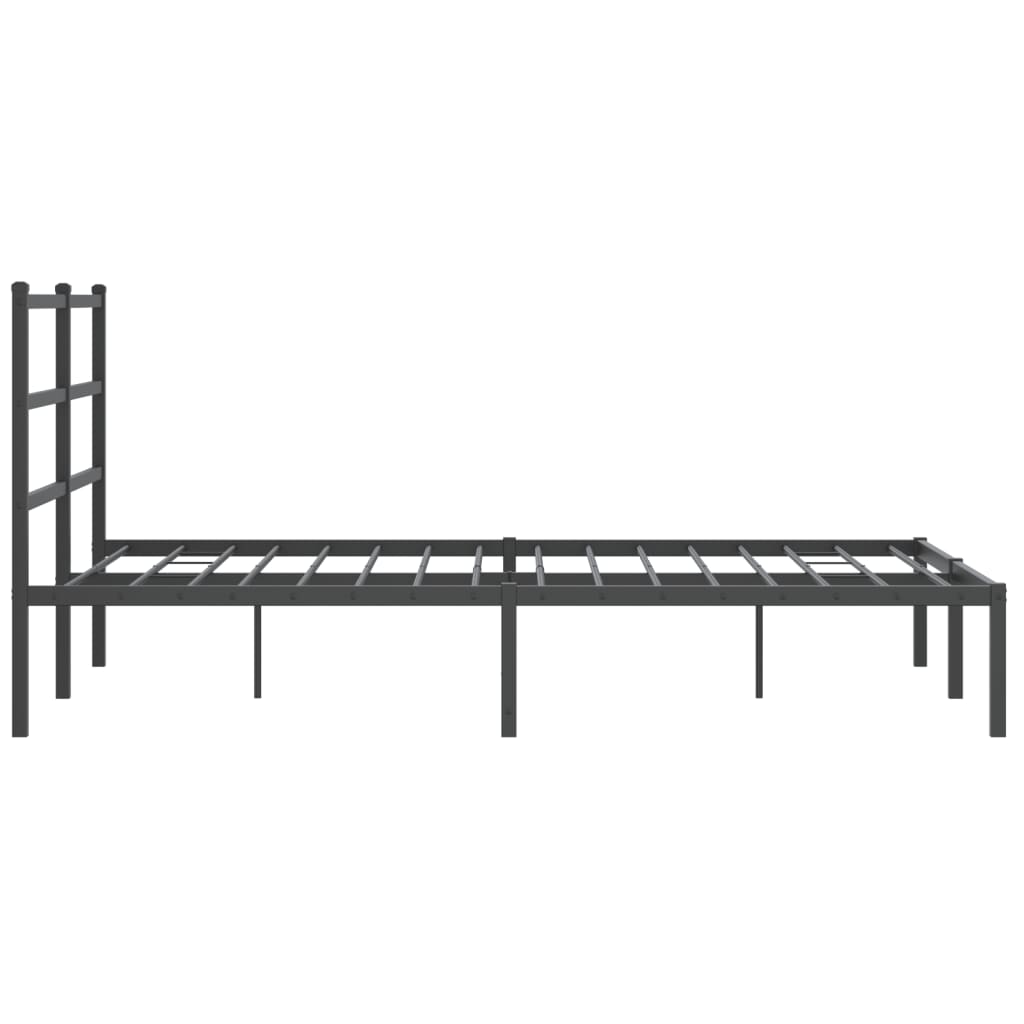 Metalni okvir za krevet s uzglavljem crni 135x190 cm