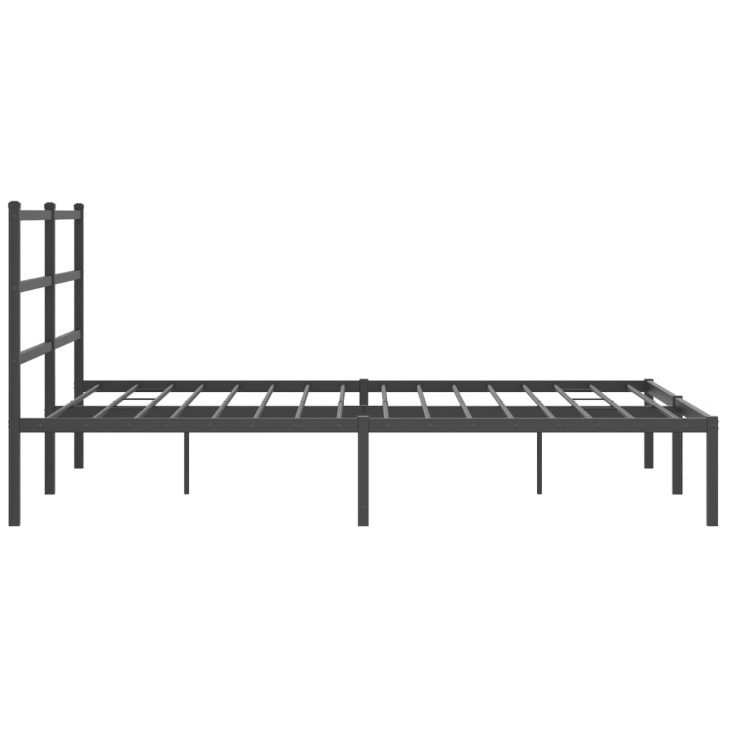 Metalni okvir za krevet s uzglavljem crni 150x200 cm