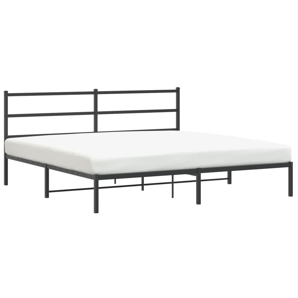 Metalni okvir za krevet s uzglavljem crni 183x213 cm