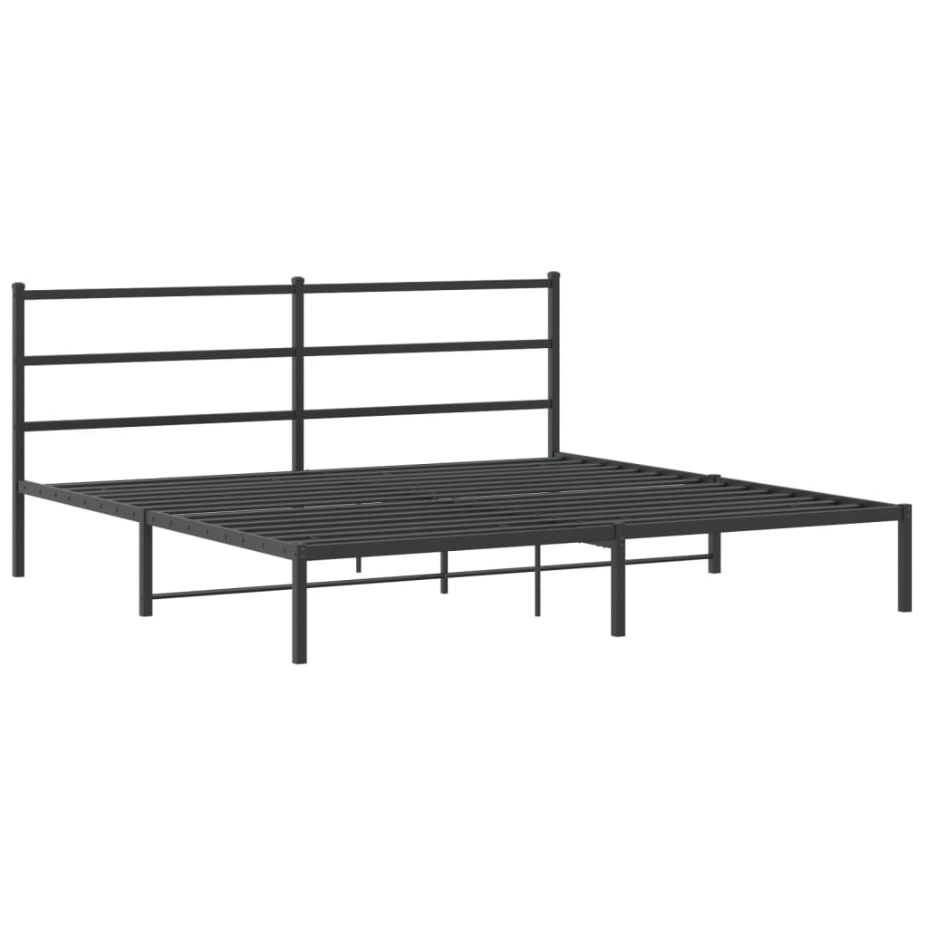 Metalni okvir za krevet s uzglavljem crni 183x213 cm