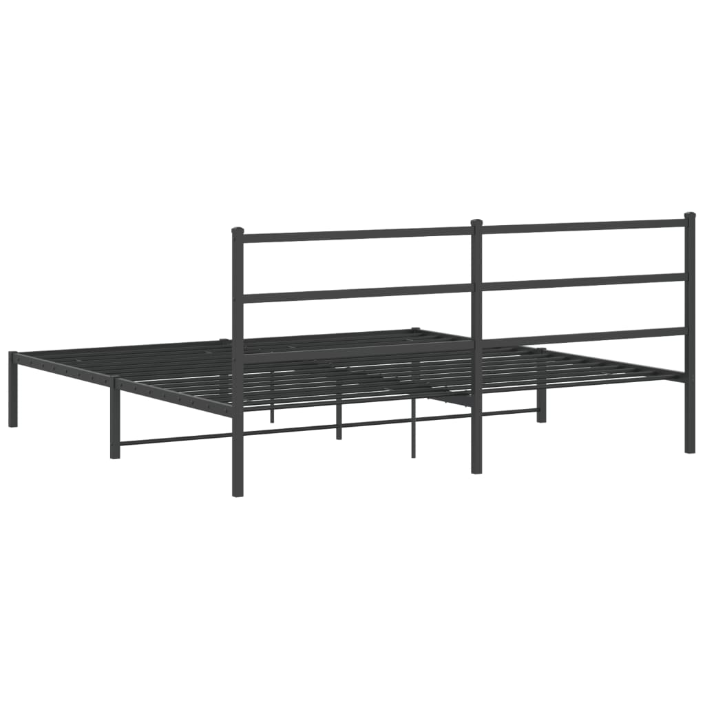 Metalni okvir za krevet s uzglavljem crni 183x213 cm