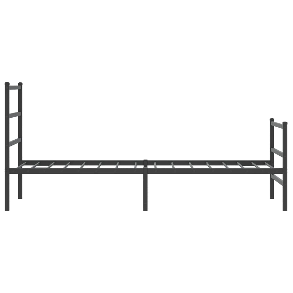 Metalni okvir kreveta s uzglavljem i podnožjem crni 80 x 200 cm