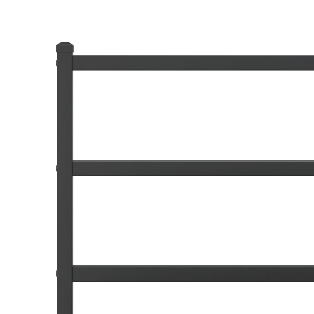Metalni okvir kreveta s uzglavljem i podnožjem crni 80 x 200 cm