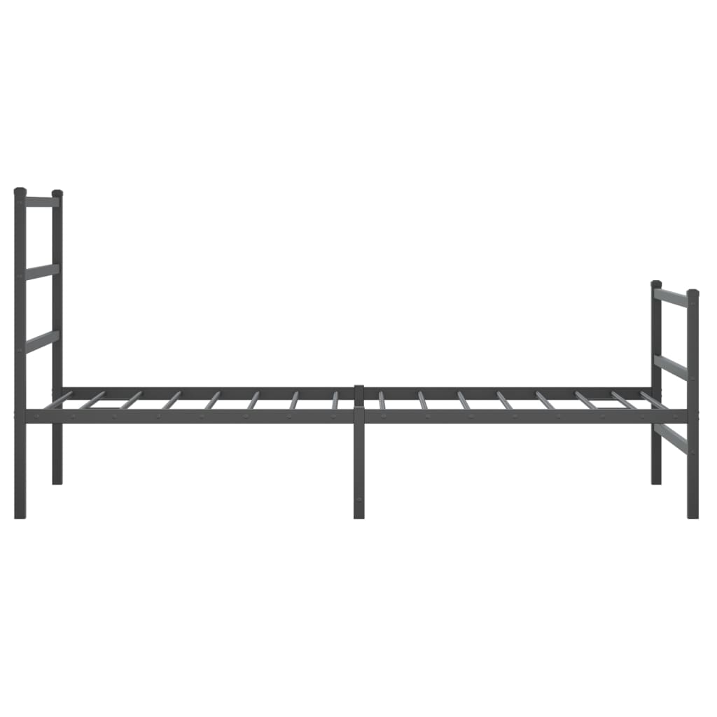 Metalni okvir kreveta s uzglavljem i podnožjem crni 90 x 190 cm