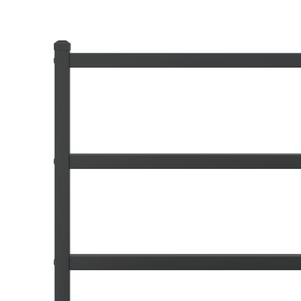 Metalni okvir kreveta s uzglavljem i podnožjem crni 90 x 200 cm