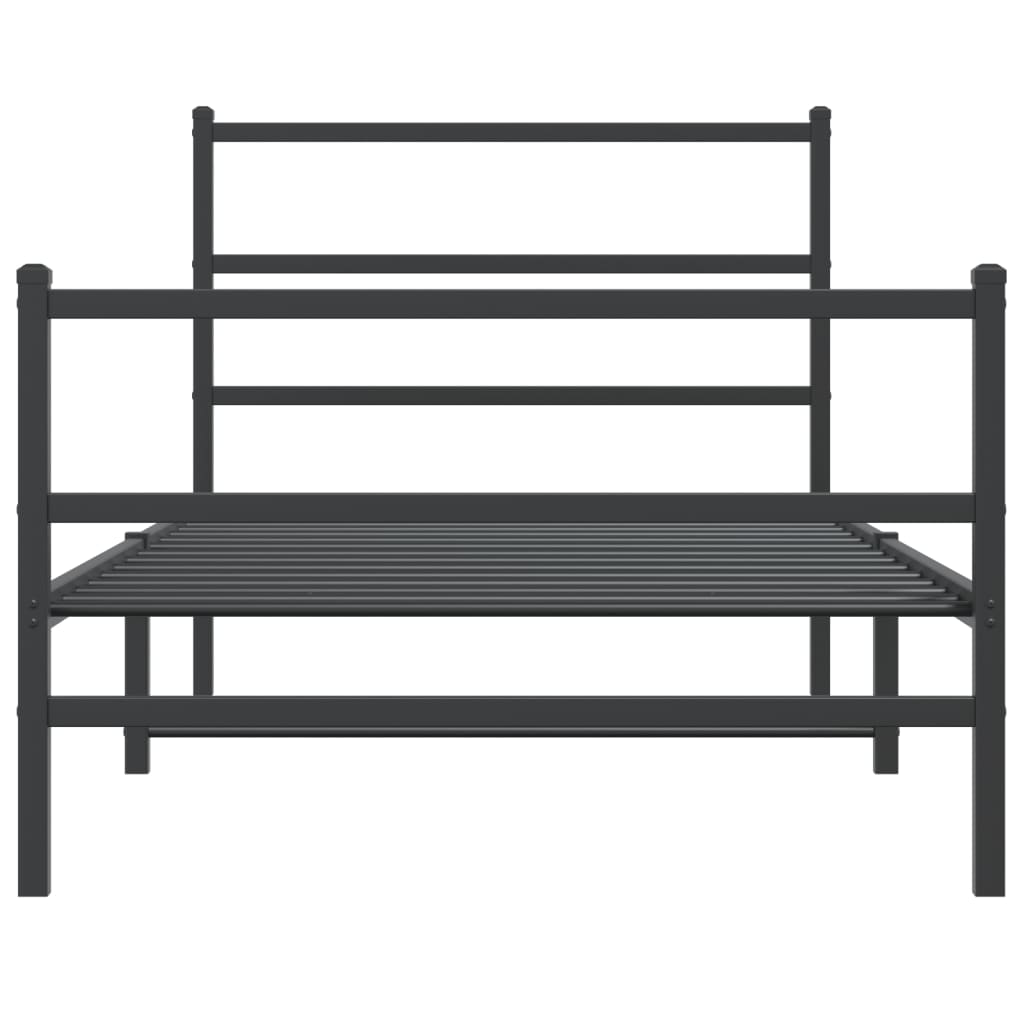 Metalni okvir kreveta s uzglavljem i podnožjem crni 100x200 cm