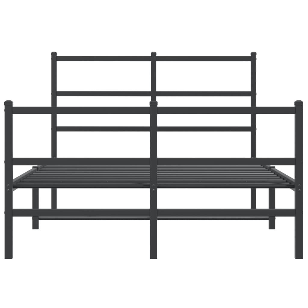 Metalni okvir kreveta s uzglavljem i podnožjem crni 120x200 cm