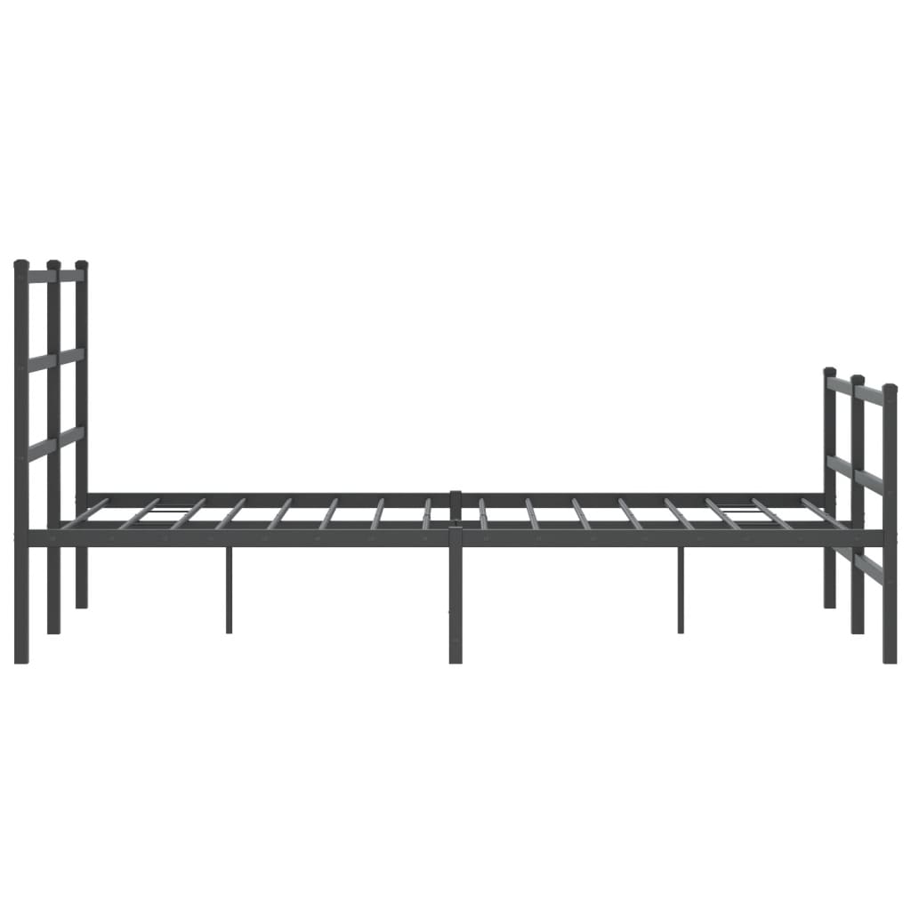 Metalni okvir kreveta s uzglavljem i podnožjem crni 120x200 cm