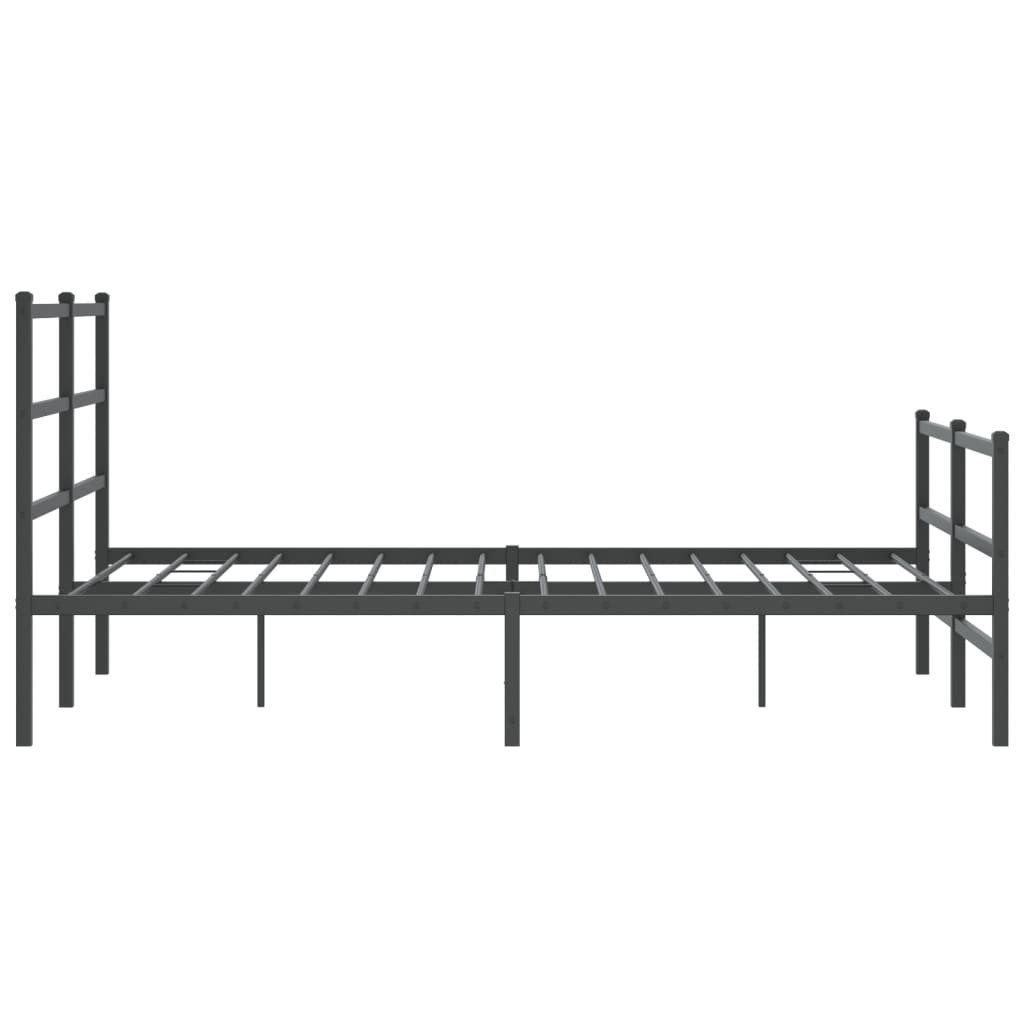 Metalni okvir kreveta s uzglavljem i podnožjem crni 135x190 cm