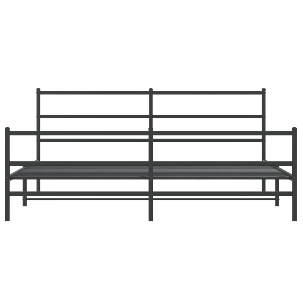 Metalni okvir kreveta s uzglavljem i podnožjem crni 180x200 cm