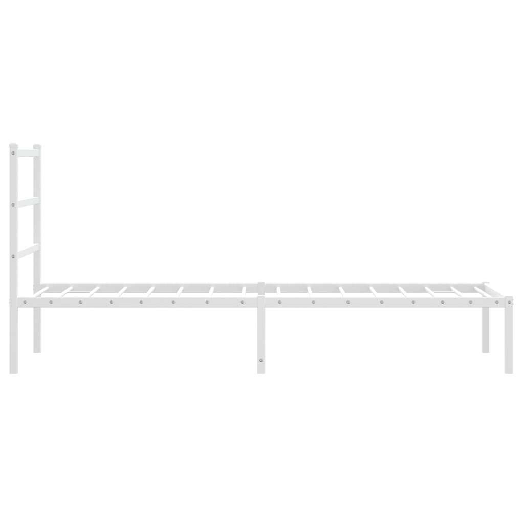 Metalni okvir krevet bez madraca s uzglavljem bijeli 75x190 cm