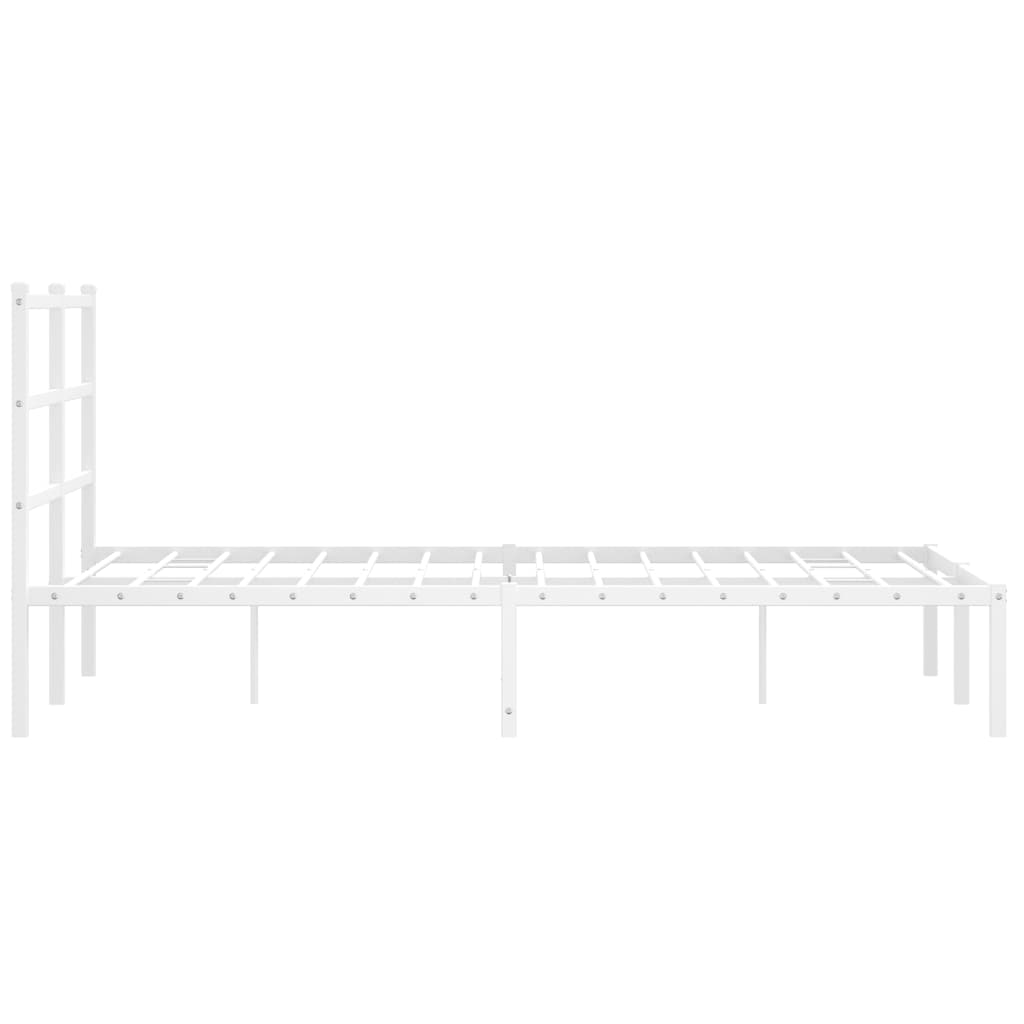 Metalni okvir za krevet s uzglavljem bijeli 120x200 cm