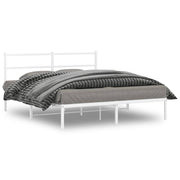 Metalni okvir za krevet s uzglavljem bijeli 150x200 cm