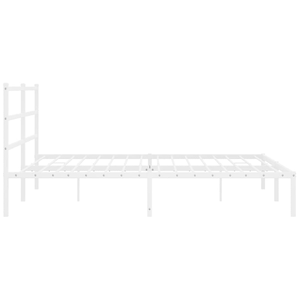 Metalni okvir za krevet s uzglavljem bijeli 180x200 cm