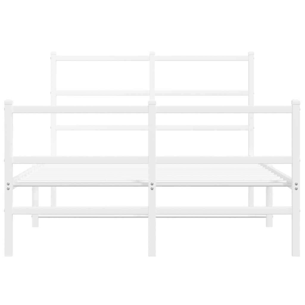 Metalni okvir kreveta uzglavlje i podnožje bijeli 120x190 cm