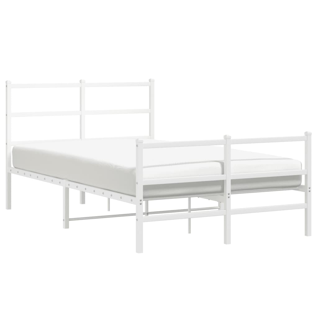 Metalni okvir kreveta uzglavlje i podnožje bijeli 120x200 cm