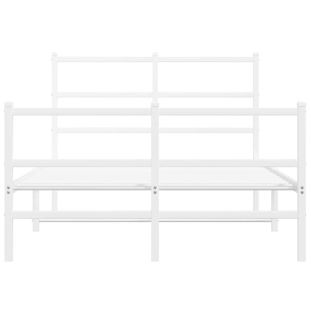 Metalni okvir kreveta uzglavlje i podnožje bijeli 120x200 cm
