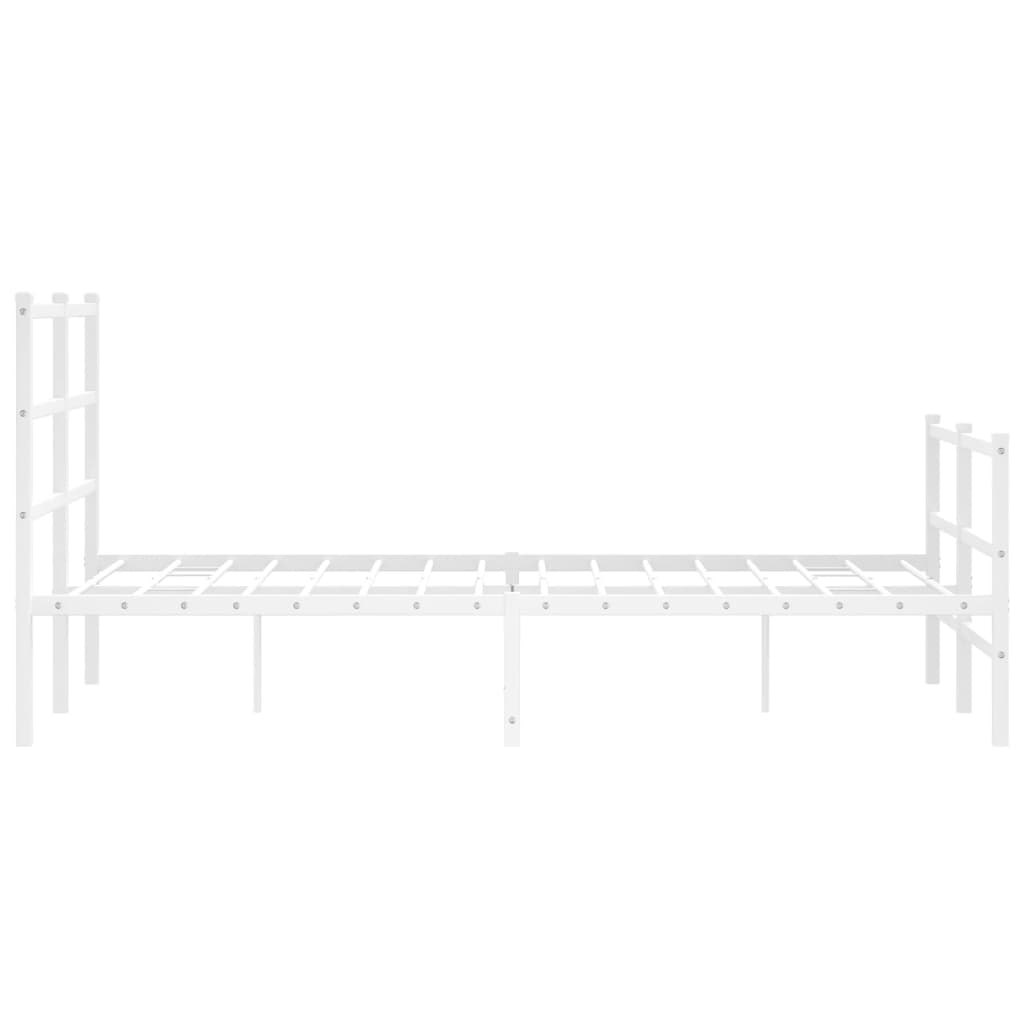Metalni okvir kreveta uzglavlje i podnožje bijeli 120x200 cm