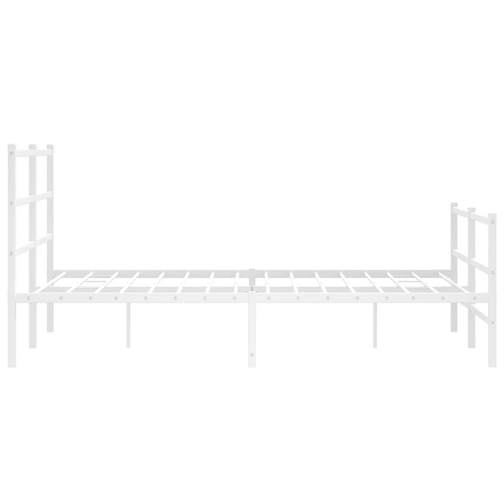 Metalni okvir kreveta uzglavlje i podnožje bijeli 140 x 190 cm