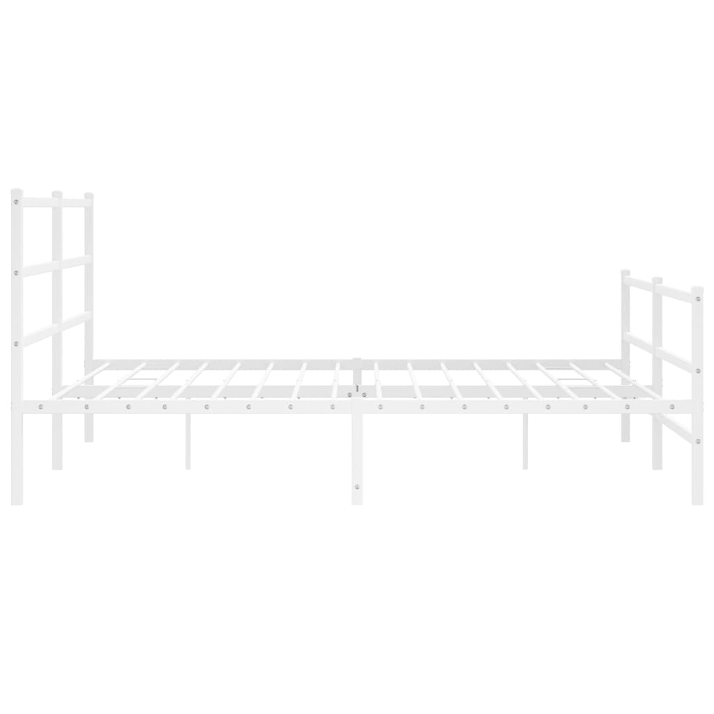 Metalni okvir kreveta uzglavlje i podnožje bijeli 183x213 cm