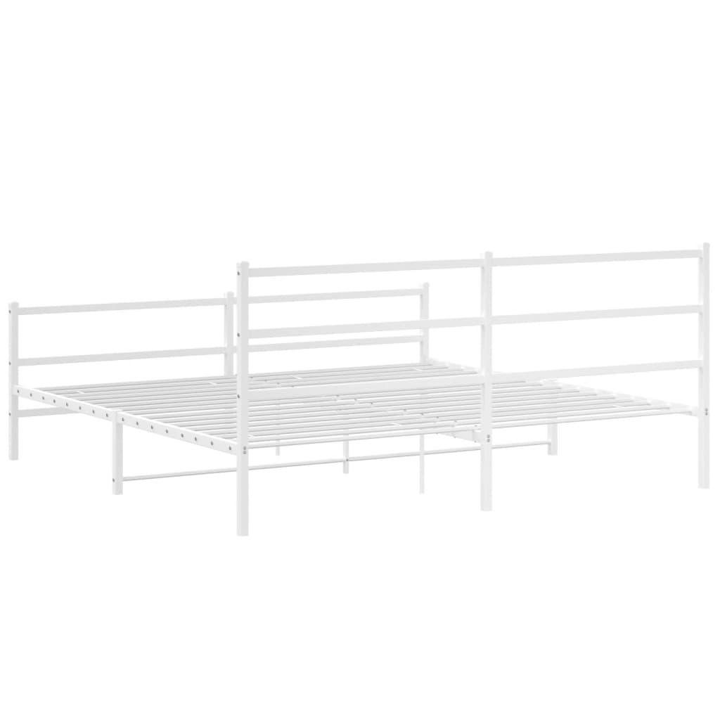 Metalni okvir kreveta uzglavlje i podnožje bijeli 183x213 cm