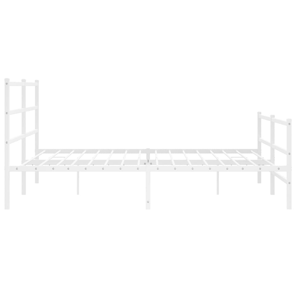 Metalni okvir kreveta uzglavlje i podnožje bijeli 193 x 203 cm