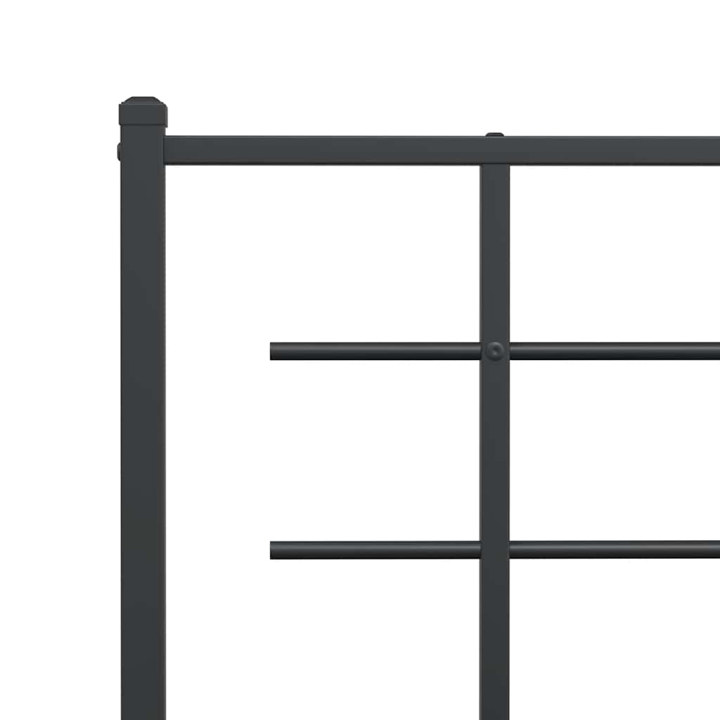 Metalni okvir za krevet s uzglavljem crni 90x200 cm
