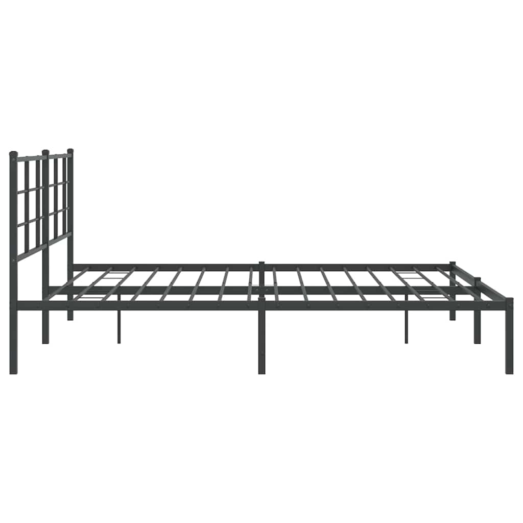 Metalni okvir za krevet s uzglavljem crni 183x213 cm