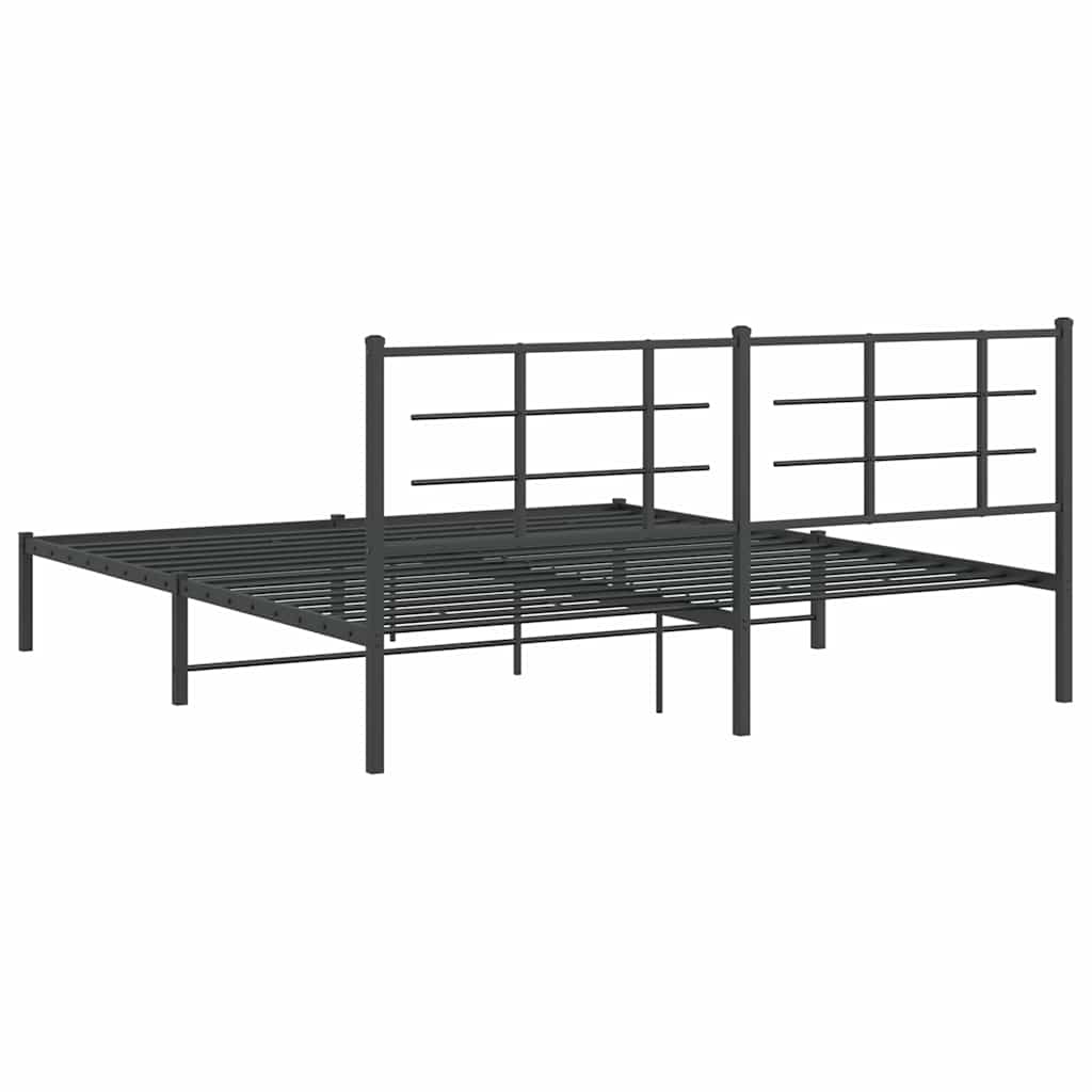 Metalni okvir za krevet s uzglavljem crni 183x213 cm