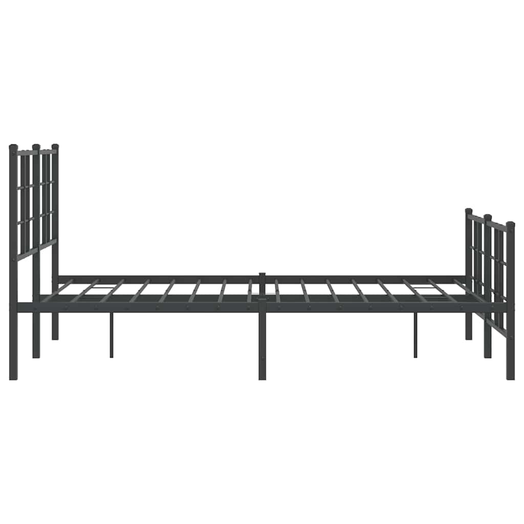 Metalni okvir kreveta uzglavlje i podnožje crni 120x190 cm