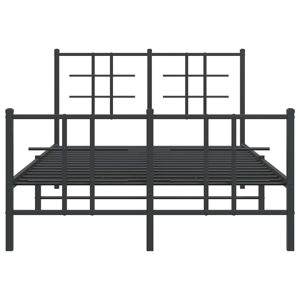 Metalni okvir kreveta uzglavlje i podnožje crni 120x200 cm