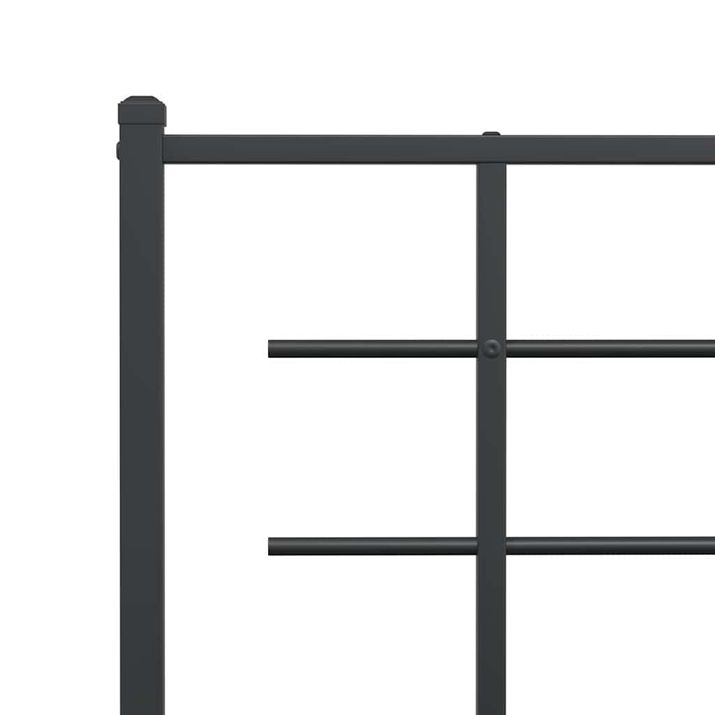Metalni okvir kreveta uzglavlje i podnožje crni 150x200 cm