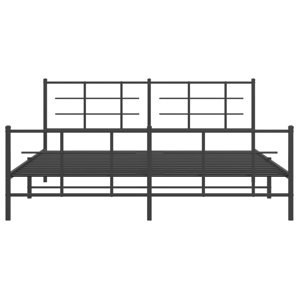 Metalni okvir kreveta uzglavlje i podnožje crni 183x213 cm